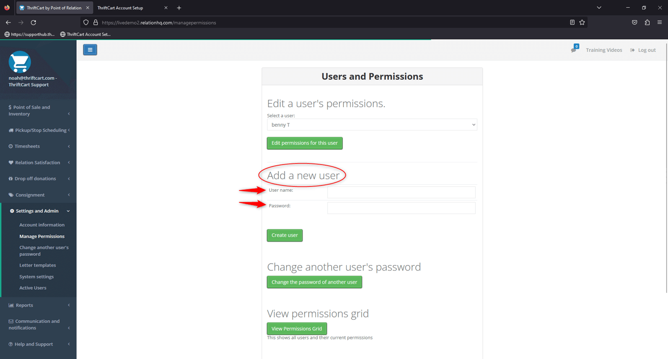 User permission