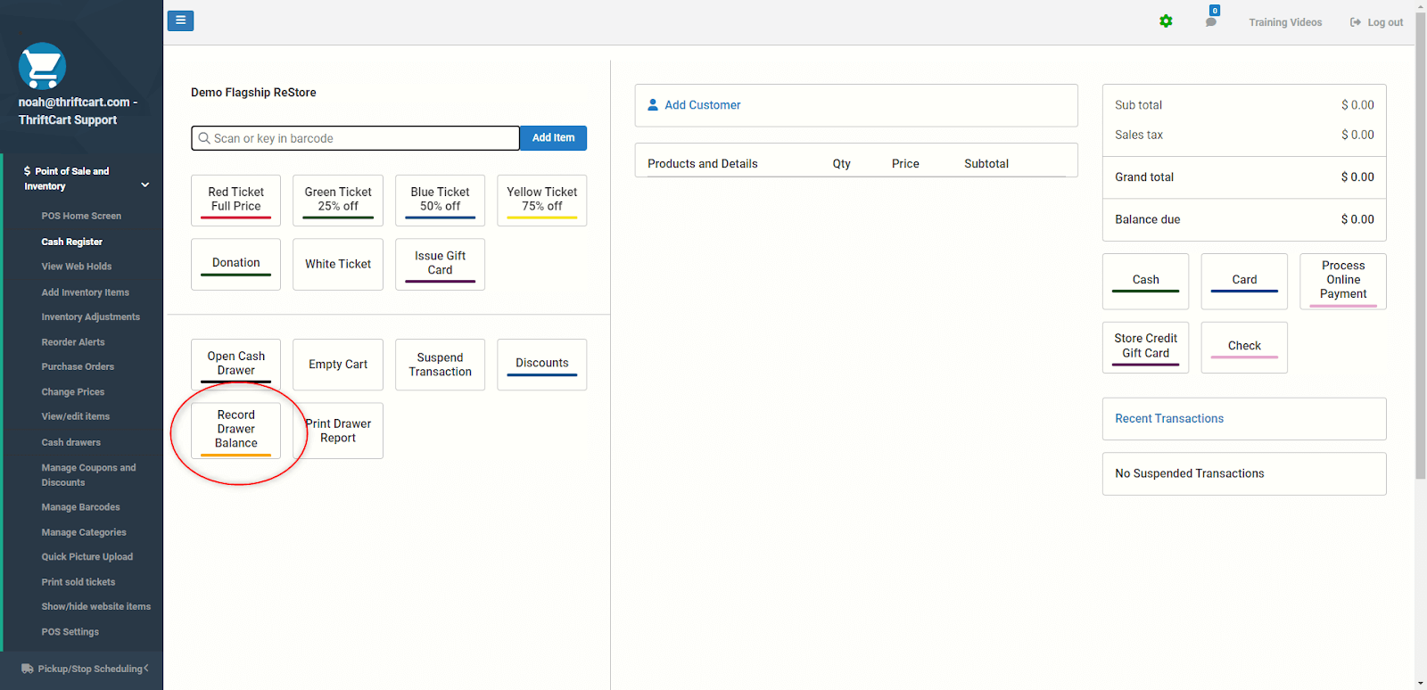 Tutorials: Closing the Cash Drawer