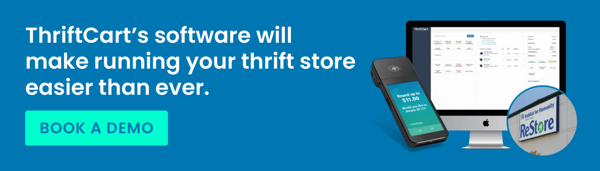 ThriftCart’s software will make running your thrift store easier than ever. Click to book a demo.