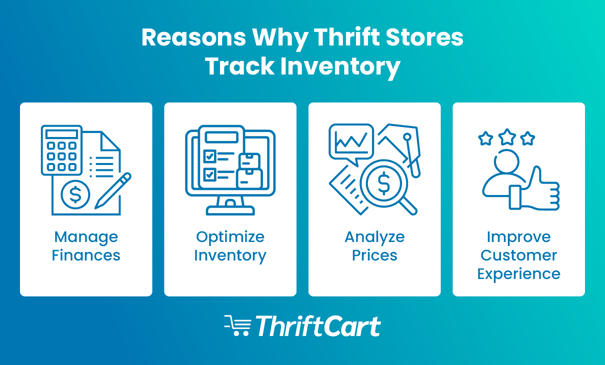 Reasons why thrift stores keep track of inventory, also discussed below.