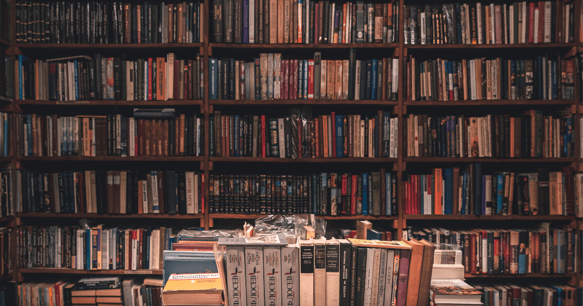 book display in thrift store