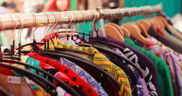 rack of vintage clothing