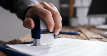 Person notarizing documents