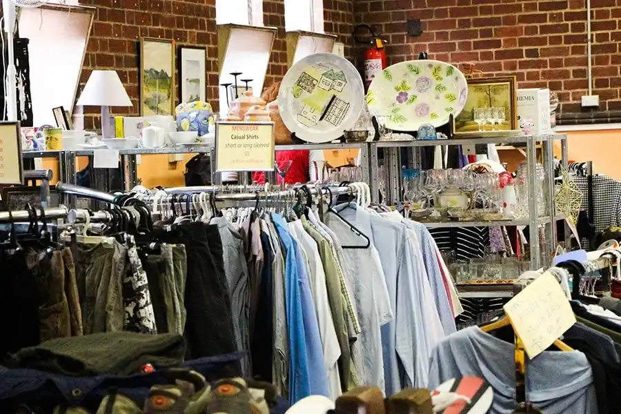 Photo of the inside of a thrift store