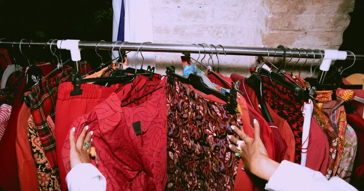 thrift store clothing rack