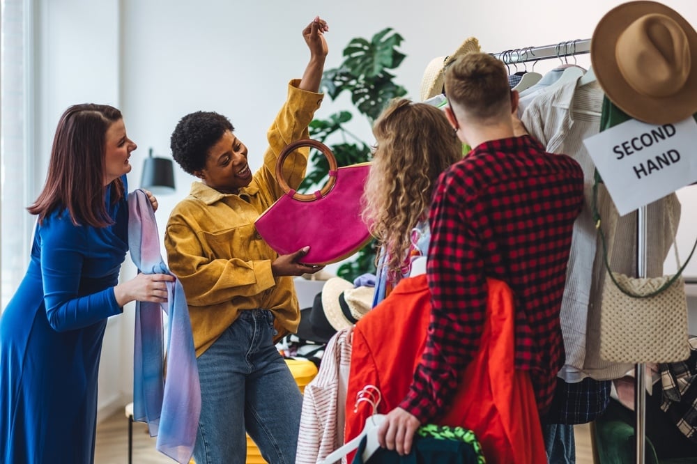 People shopping at thrift store